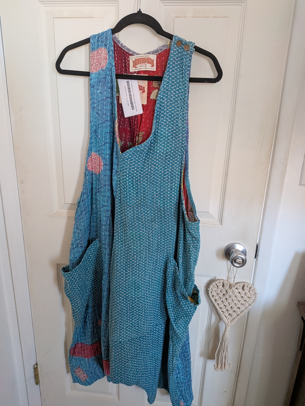 NWT Kantha Bae Blue Erin Culotte Romper Reversible with Pockets